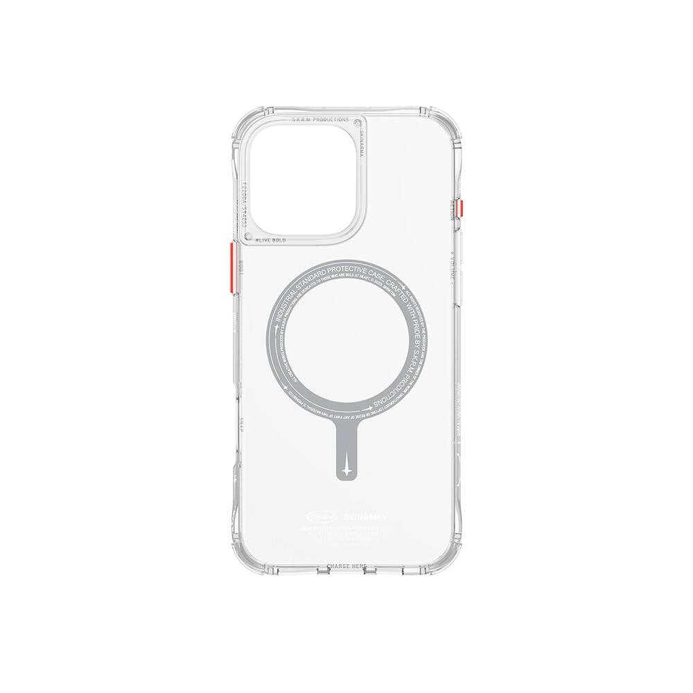 iPhone Uyumlu 16 Pro Max Kılıf M-safe Şarj Özellikli Şeffaf Airbag Tasarımlı Skinarma Saido Kapak