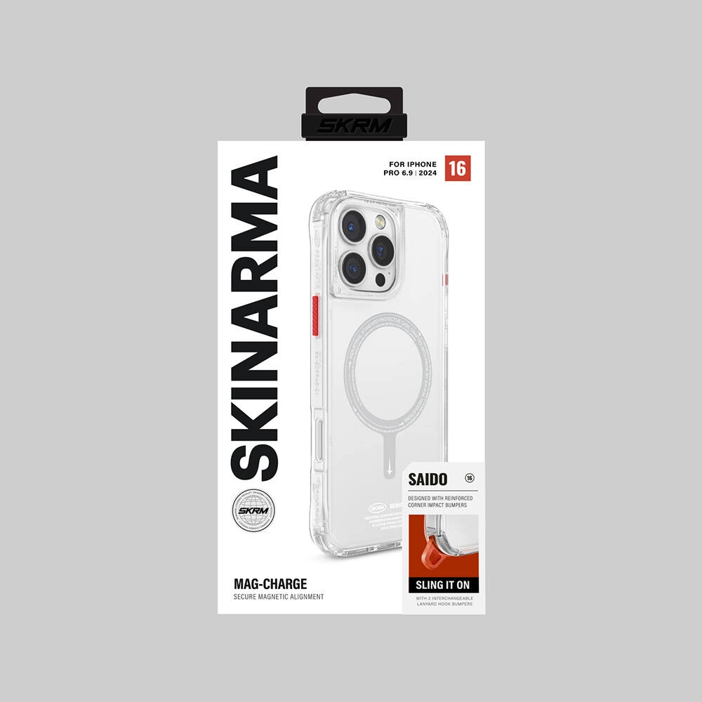 iPhone Uyumlu 16 Pro Max Kılıf M-safe Şarj Özellikli Şeffaf Airbag Tasarımlı Skinarma Saido Kapak
