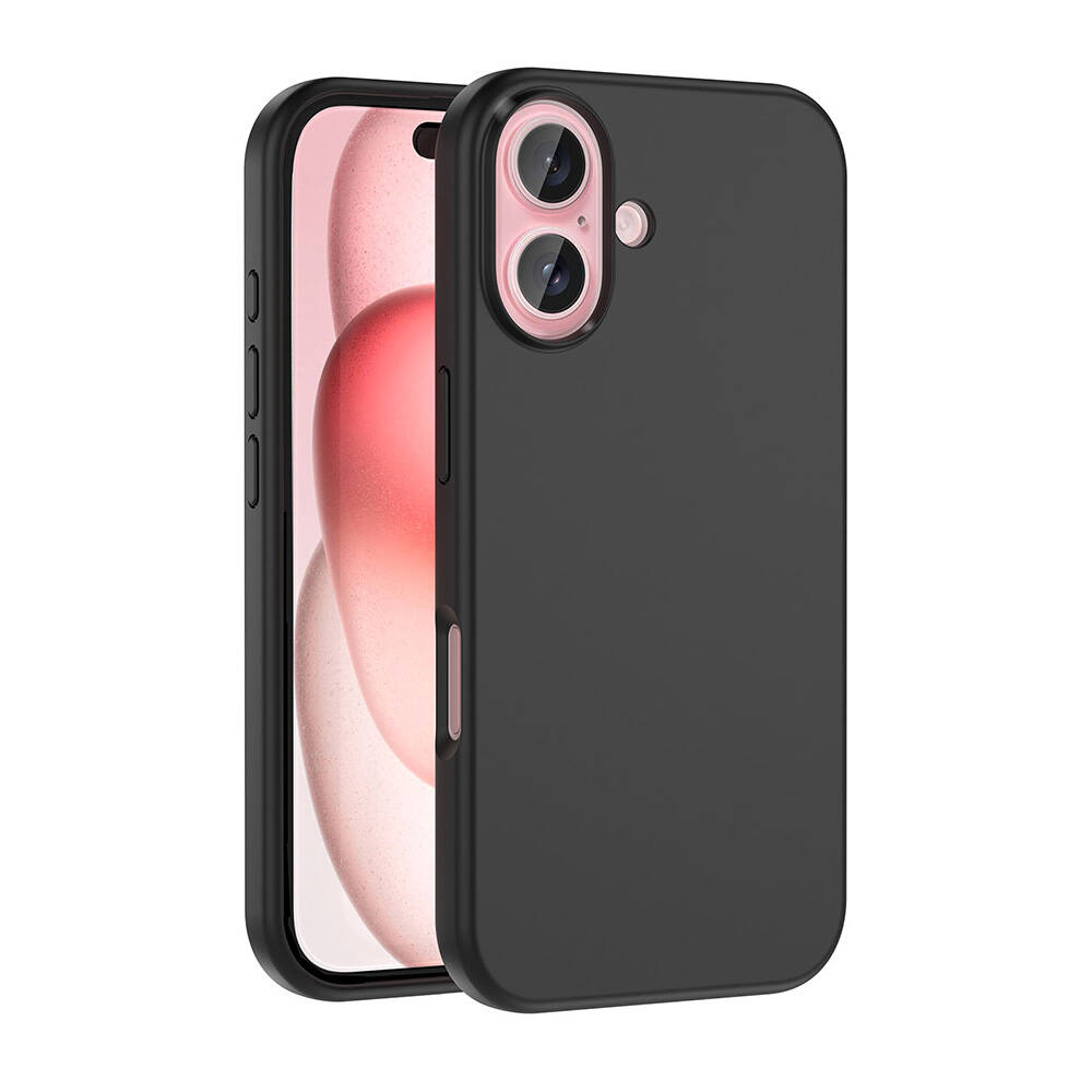 iPhone Uyumlu 16 Kılıf M-safe Şarj Özellikli Sıvı Teknolojili Silinebilir Sert Zore Kivi Kapak-Siyah