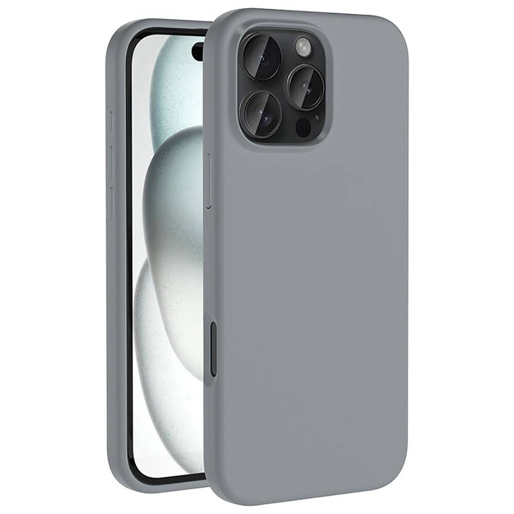 iPhone Uyumlu 16 Pro Kılıf M-safe Şarj Özellikli Sıvı Teknolojili Silinebilir Sert Zore Kivi Kapak
