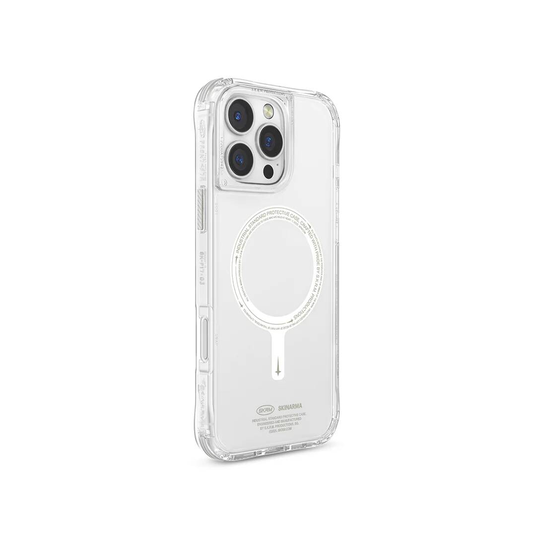 iPhone Uyumlu 16 Pro Max Kılıf M-safe Şarj Özellikli Şeffaf Airbag Tasarımlı Skinarma Saido Nightglow Kapak