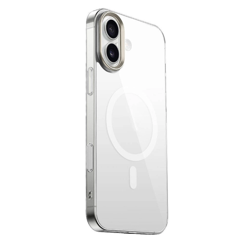 iPhone Uyumlu 16 Plus Kılıf M-safe Şarj Özellikli Şeffaf Cam Arka Yüzey Zore G-Glass Kapak