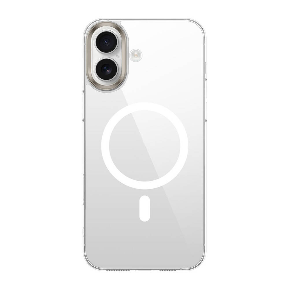 iPhone Uyumlu 16 Plus Kılıf M-safe Şarj Özellikli Şeffaf Cam Arka Yüzey Zore G-Glass Kapak