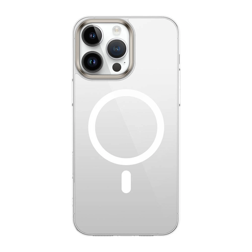 iPhone Uyumlu 16 Pro Kılıf M-safe Şarj Özellikli Şeffaf Cam Arka Yüzey Zore G-Glass Kapak