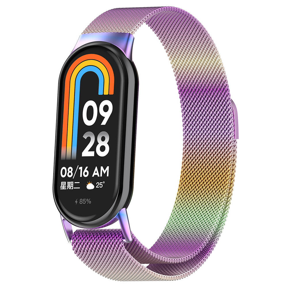 Xiaomi Uyumlu  Smart Band 8 Zore KRD-01 Metal Kordon-Colorful