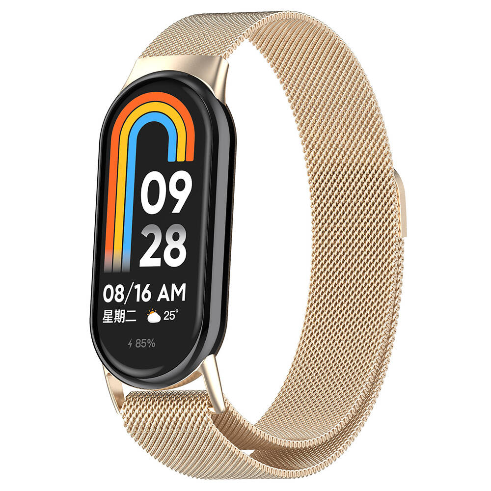 Xiaomi Uyumlu  Smart Band 8 Zore KRD-01 Metal Kordon-Starlight