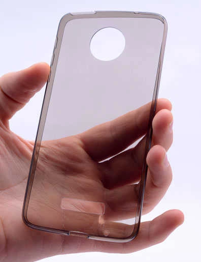 Lenovo Moto Z Kılıf Zore Ultra İnce Silikon Kapak 0.2 mm-Füme