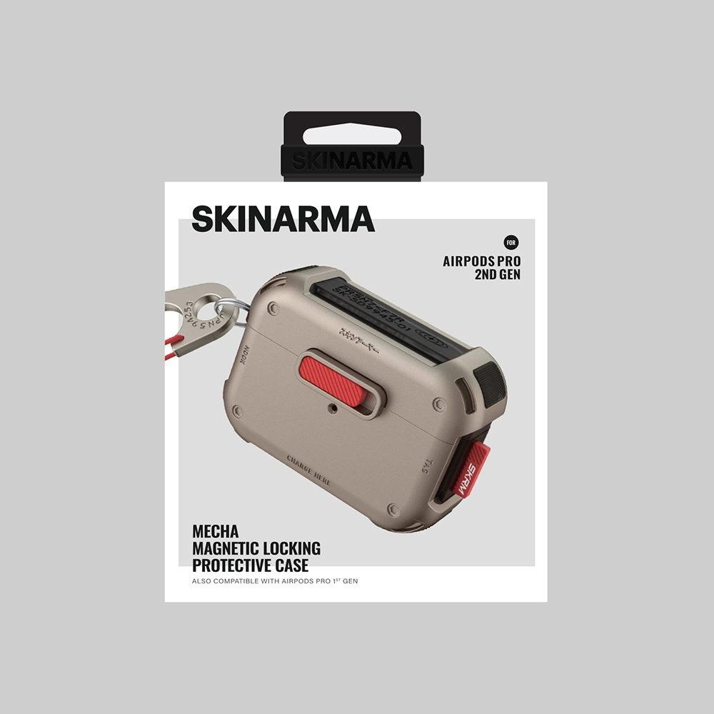 Airpods Uyumlu Pro 2 Kılıf SkinArma Magnetik Kilitli Airbagli Tasarım Mecha Kılıf