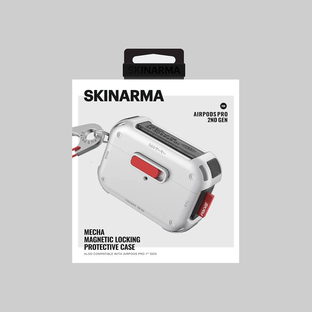 Airpods Uyumlu Pro 2 Kılıf SkinArma Magnetik Kilitli Airbagli Tasarım Mecha Kılıf