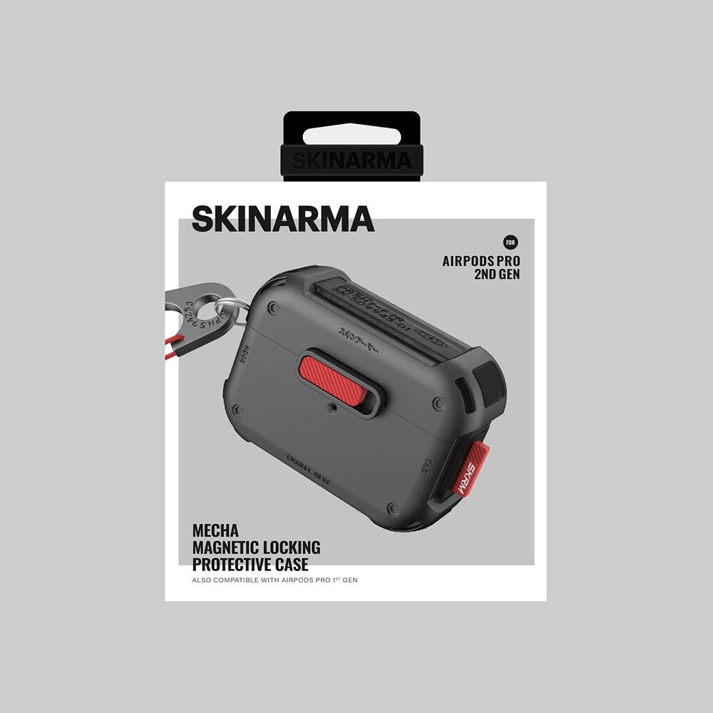 Airpods Uyumlu Pro 2 Kılıf SkinArma Magnetik Kilitli Airbagli Tasarım Mecha Kılıf