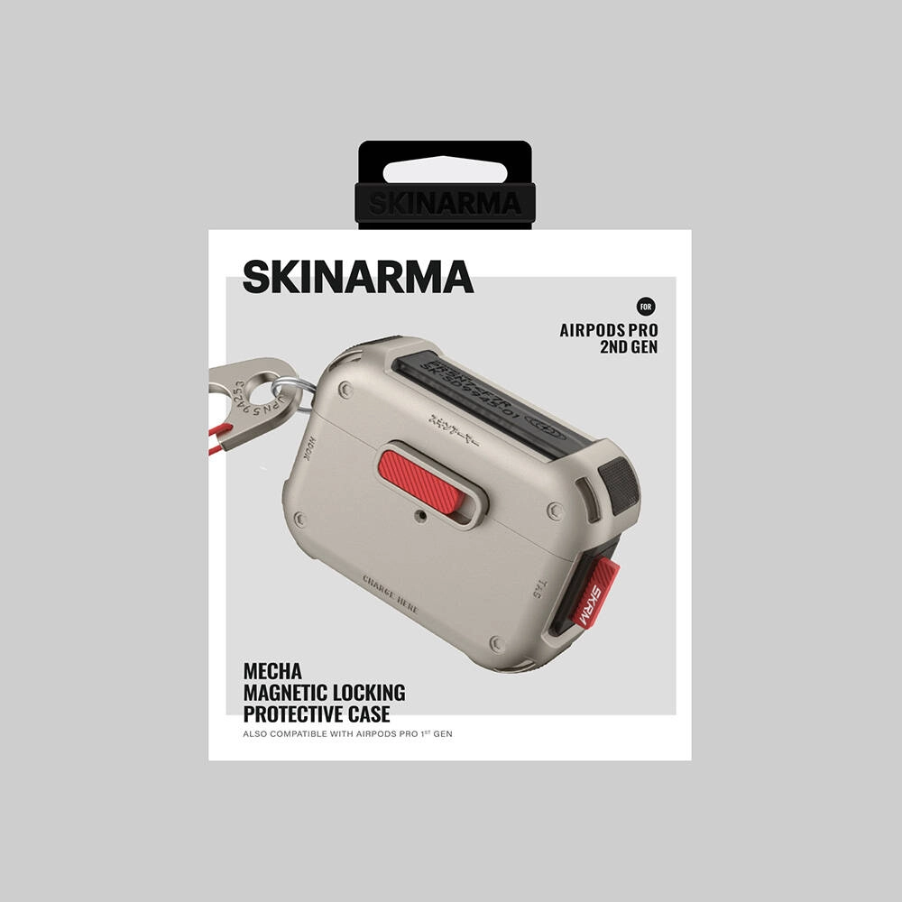 Airpods Uyumlu Pro 2 Kılıf SkinArma Magnetik Kilitli Airbagli Tasarım Mecha Kılıf
