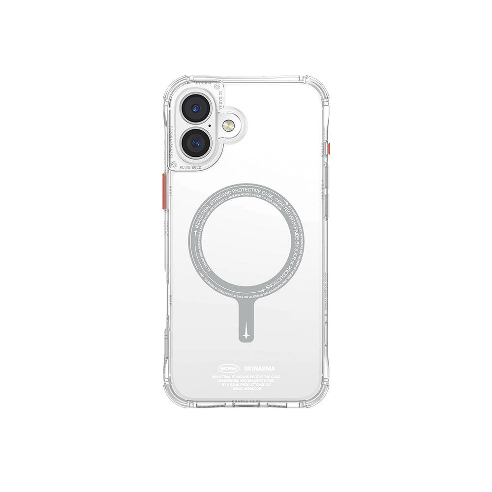 iPhone Uyumlu 16 Kılıf M-safe Şarj Özellikli Şeffaf Airbag Tasarımlı Skinarma Saido Kapak