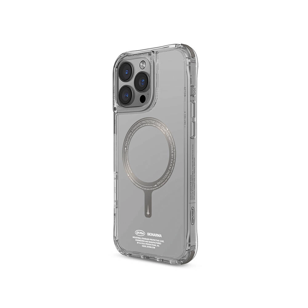 iPhone Uyumlu 16 Pro Kılıf M-safe Şarj Özellikli Şeffaf Airbag Tasarımlı Skinarma Saido Prime Kapak