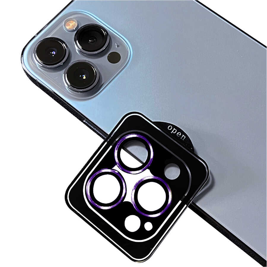 iPhone Uyumlu 16 Pro Zore CL-18 Kamera Lens Koruyucu-Koyu mor