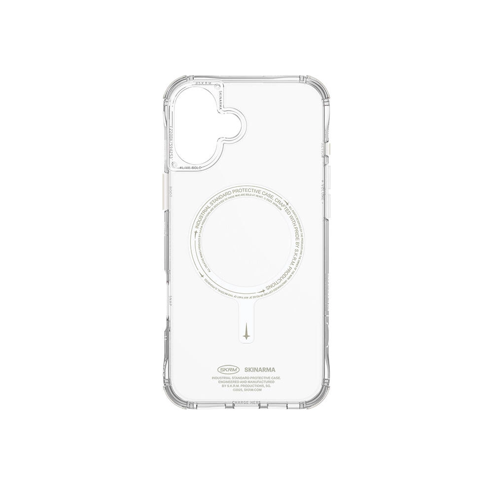iPhone Uyumlu 16 Plus Kılıf M-safe Şarj Özellikli Şeffaf Airbag Tasarımlı Skinarma Saido Nightglow Kapak