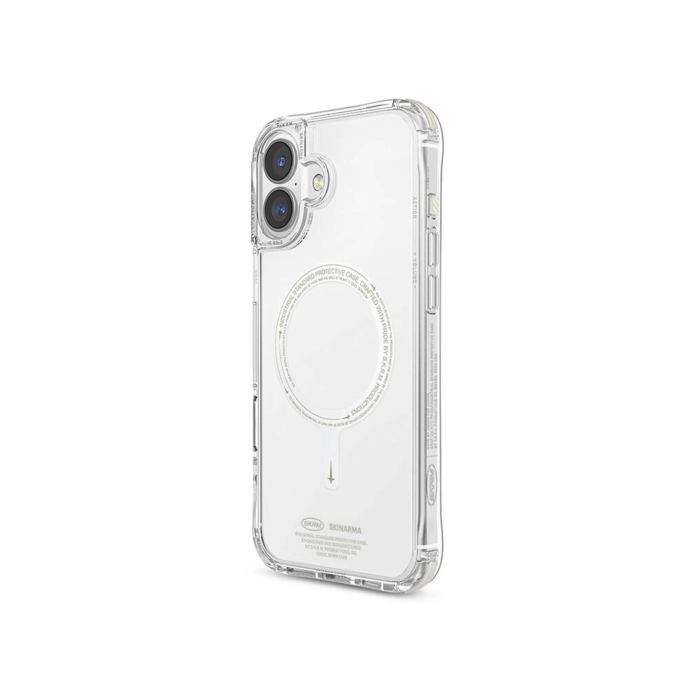 iPhone Uyumlu 16 Plus Kılıf M-safe Şarj Özellikli Şeffaf Airbag Tasarımlı Skinarma Saido Nightglow Kapak