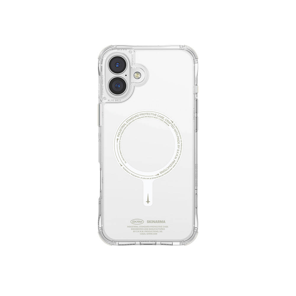 iPhone Uyumlu 16 Plus Kılıf M-safe Şarj Özellikli Şeffaf Airbag Tasarımlı Skinarma Saido Nightglow Kapak