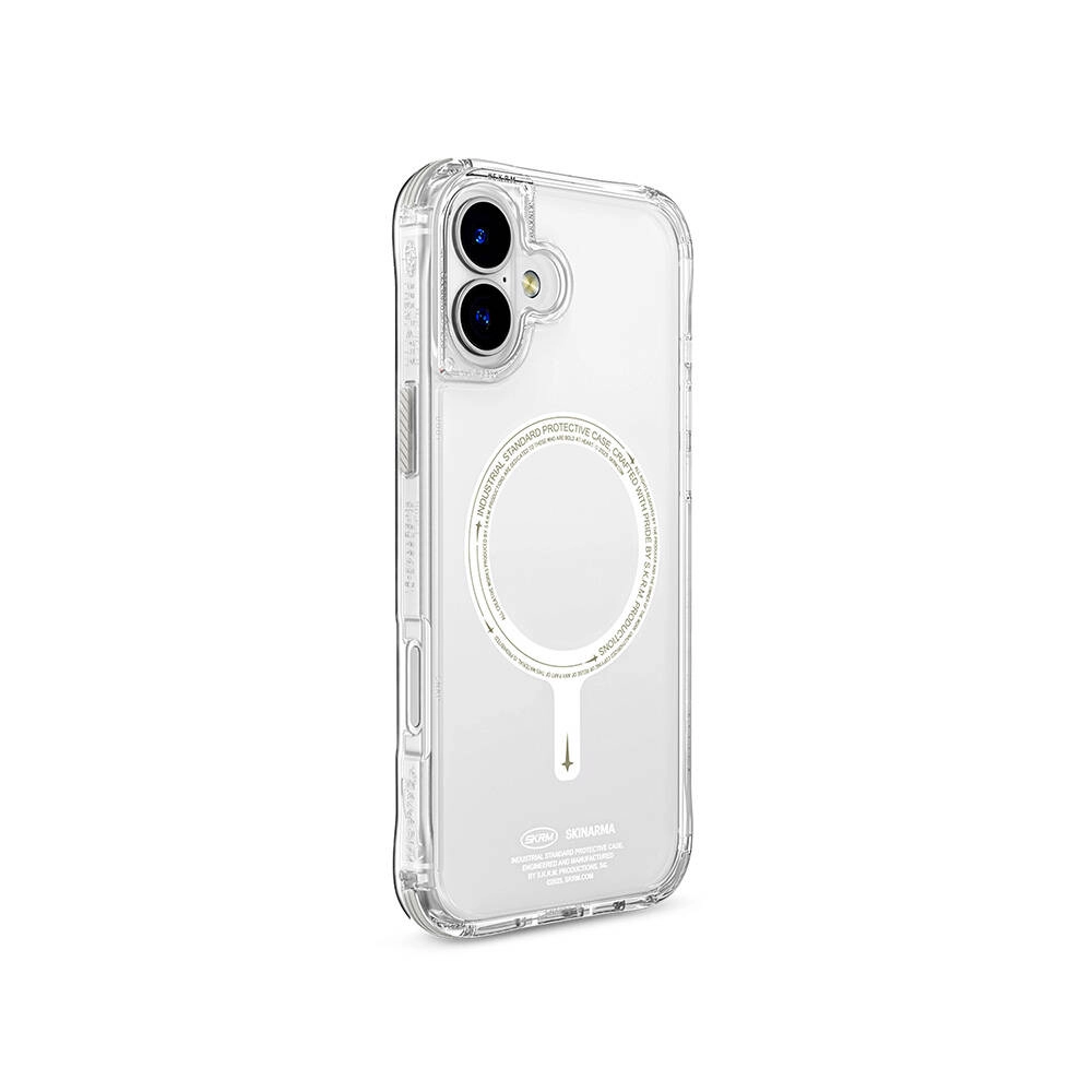 iPhone Uyumlu 16 Kılıf M-safe Şarj Özellikli Şeffaf Airbag Tasarımlı Skinarma Saido Nightglow Kapak