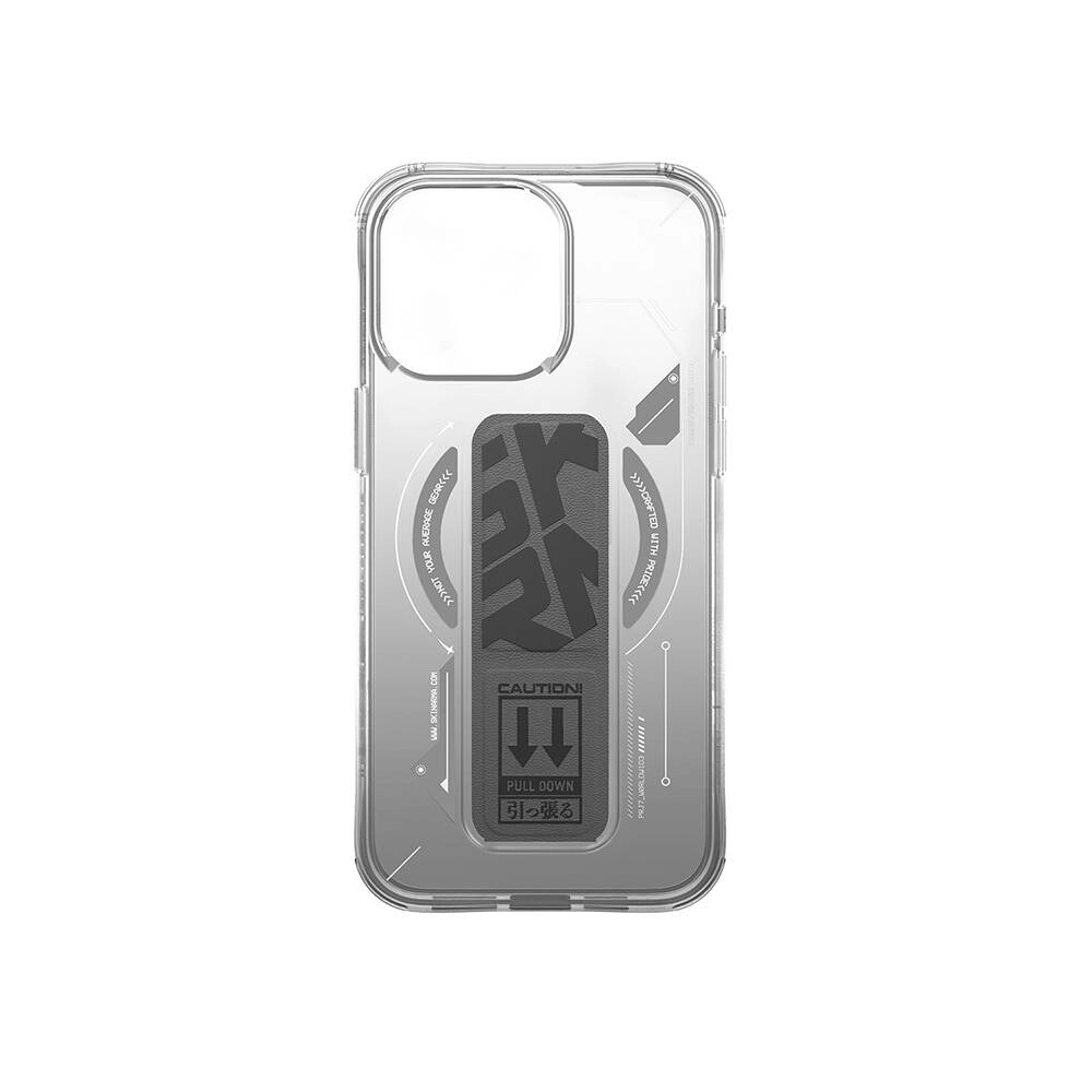 iPhone Uyumlu 16 Pro Kılıf M-safe Şarj Özellikli Teknoloji Desenli Standlı Skinarma Helio Kapak