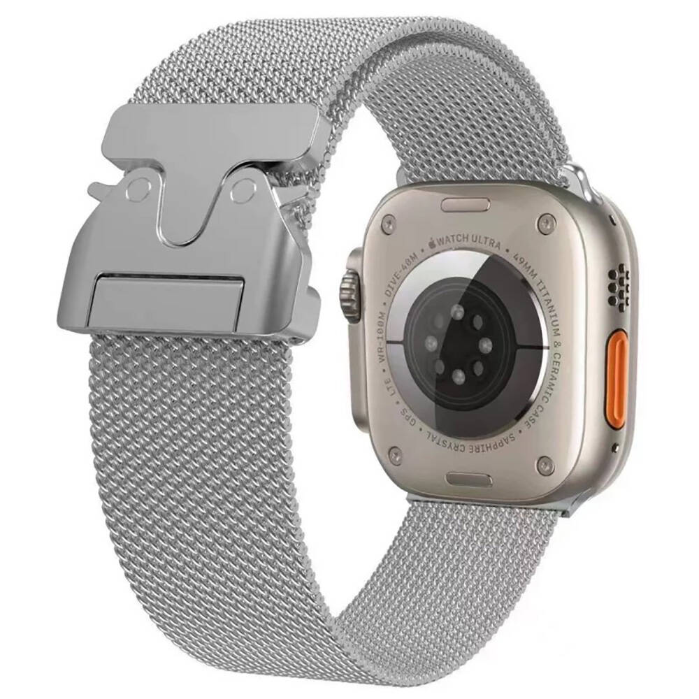 Watch 10 46mm Zore KRD-25 Metal Hasır Kordon-Gümüş