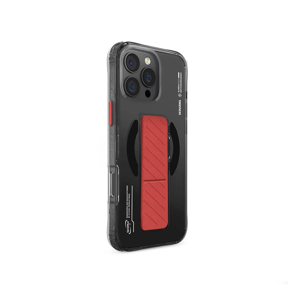 iPhone Uyumlu 16 Pro Max Kılıf M-safe Şarj Özellikli Teknoloji Desenli Standlı Skinarma Axon Kapak