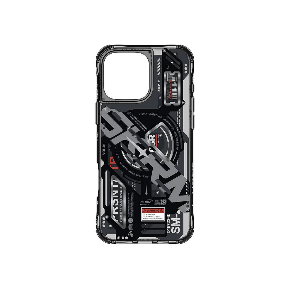 iPhone Uyumlu 16 Pro Kılıf M-safe Şarj Özellikli Katmanlı Makine Temalı SkinArma Ekho Kapak