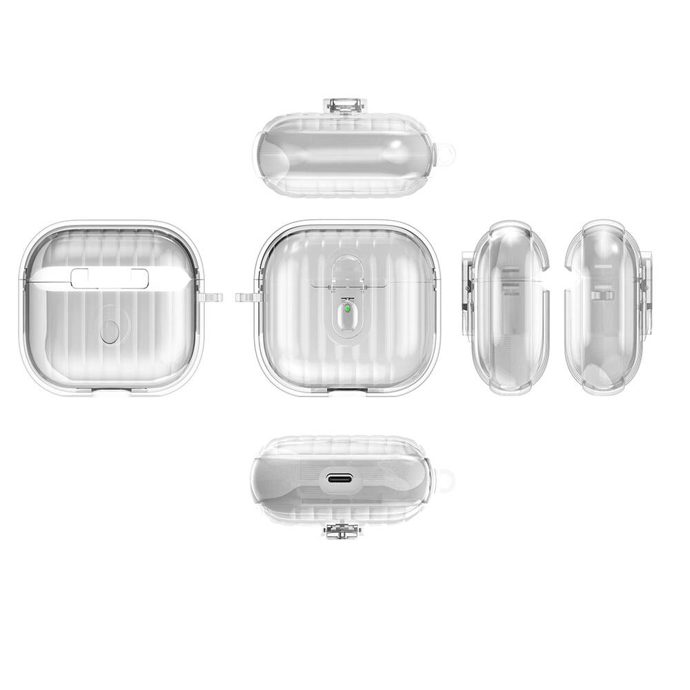 Airpods Uyumlu 4 Kılıf Kenarları Renkli Şeffaf Dilimli Silikon Zore Airbag 40 Kılıf