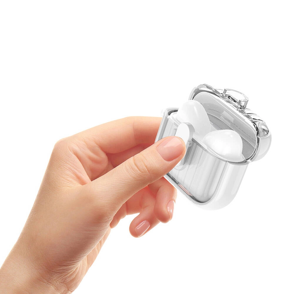 Airpods Uyumlu 4 Kılıf Kenarları Renkli Şeffaf Dilimli Silikon Zore Airbag 40 Kılıf
