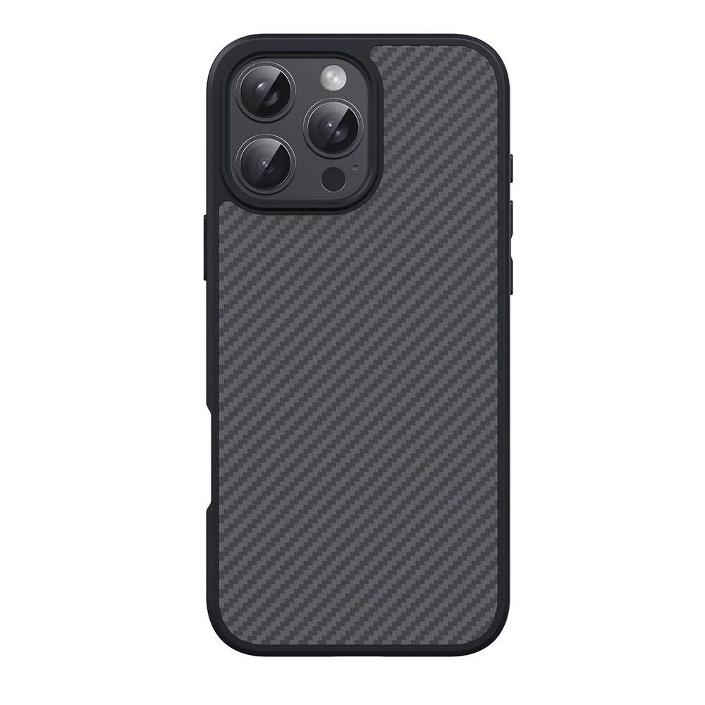 iPhone Uyumlu 16 Pro Kılıf M-safe Şarj Özellikli Karbon Fiber Tasarımlı Zore Elnino Kapak