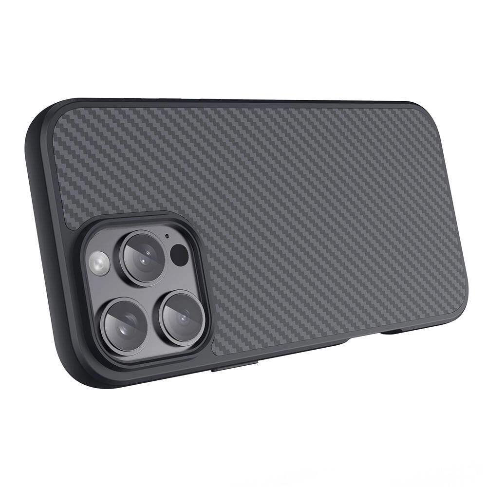 iPhone Uyumlu 16 Pro Kılıf M-safe Şarj Özellikli Karbon Fiber Tasarımlı Zore Elnino Kapak