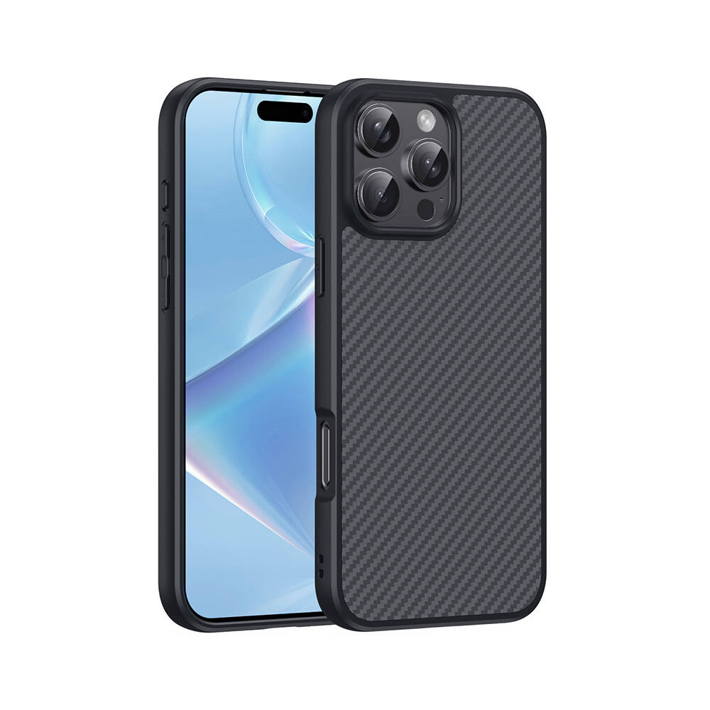 iPhone Uyumlu 16 Pro Kılıf M-safe Şarj Özellikli Karbon Fiber Tasarımlı Zore Elnino Kapak
