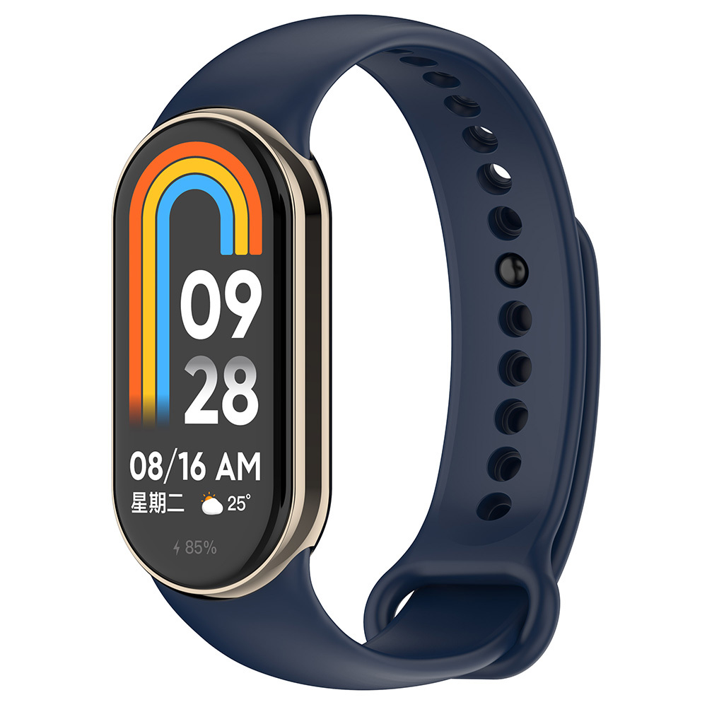 Xiaomi Uyumlu  Mi Band 8 Serisi Klasik Kordon Silikon Strap Kayış-Midnight blue
