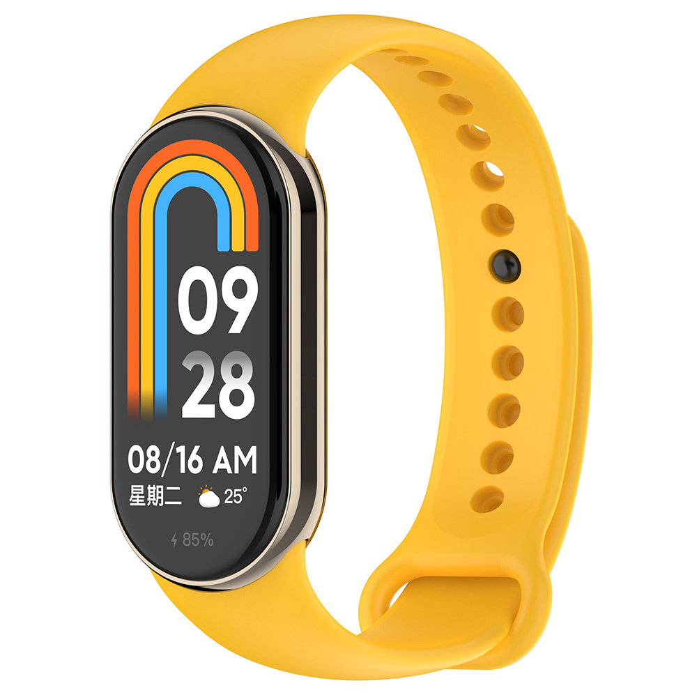 Xiaomi Uyumlu  Mi Band 8 Serisi Klasik Kordon Silikon Strap Kayış-Sarı