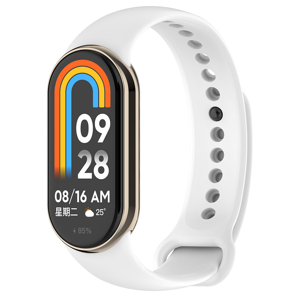 Xiaomi Uyumlu  Mi Band 9 Serisi Klasik Kordon Silikon Strap Kayış-Beyaz