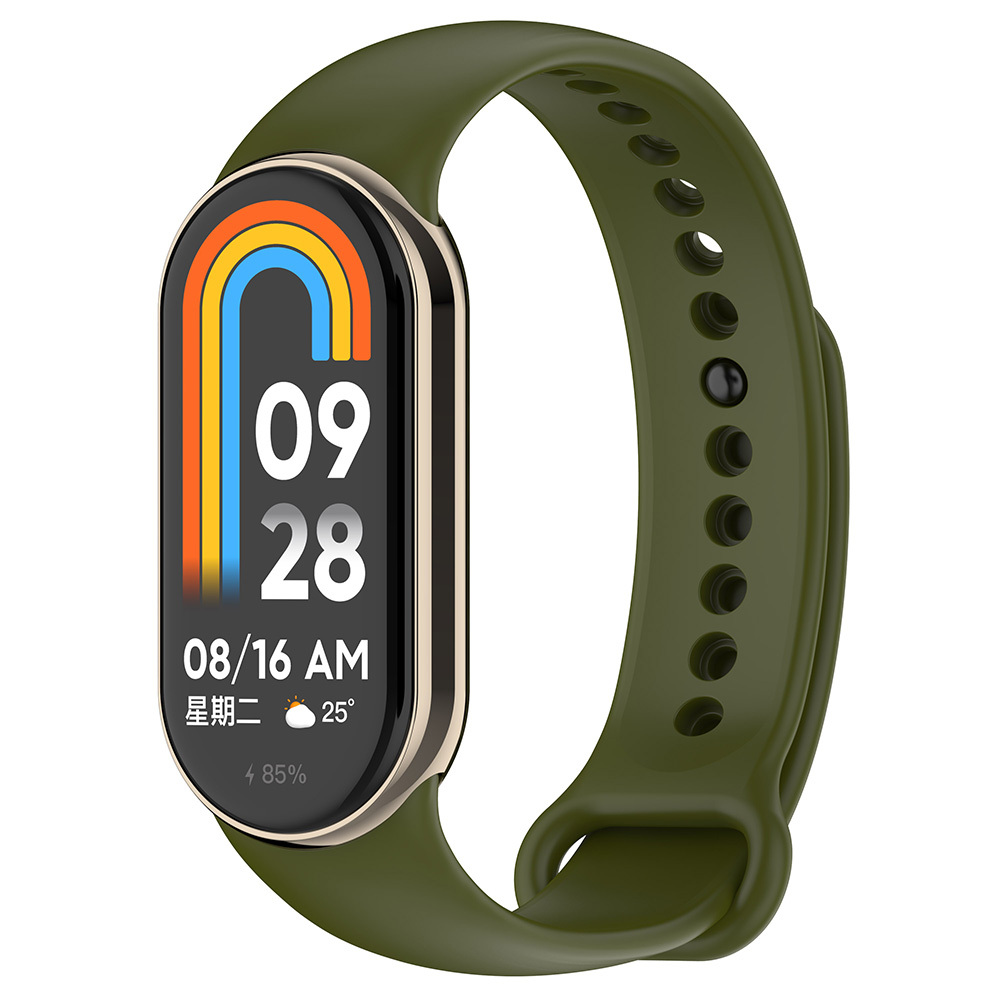 Xiaomi Uyumlu  Mi Band 9 Serisi Klasik Kordon Silikon Strap Kayış-Haki