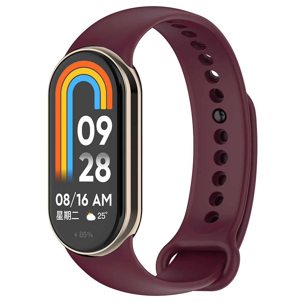 Xiaomi Uyumlu  Mi Band 9 Serisi Klasik Kordon Silikon Strap Kayış-Koyu kırmızı