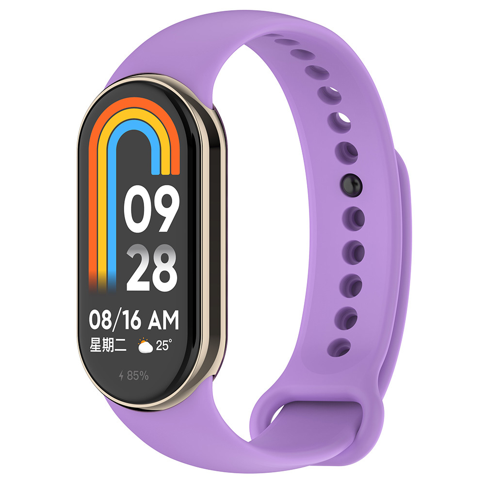 Xiaomi Uyumlu  Mi Band 9 Serisi Klasik Kordon Silikon Strap Kayış-Lila