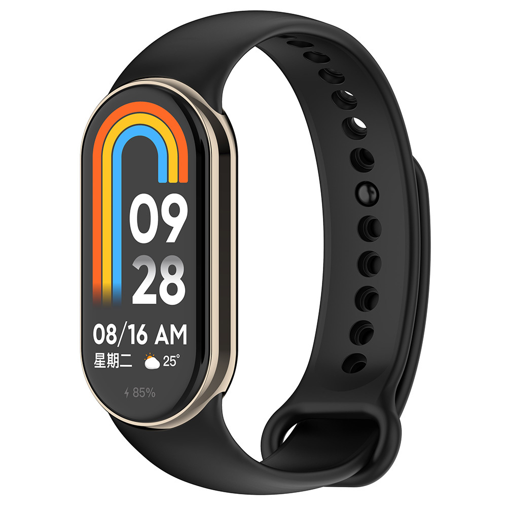 Xiaomi Uyumlu  Mi Band 9 Serisi Klasik Kordon Silikon Strap Kayış-Siyah