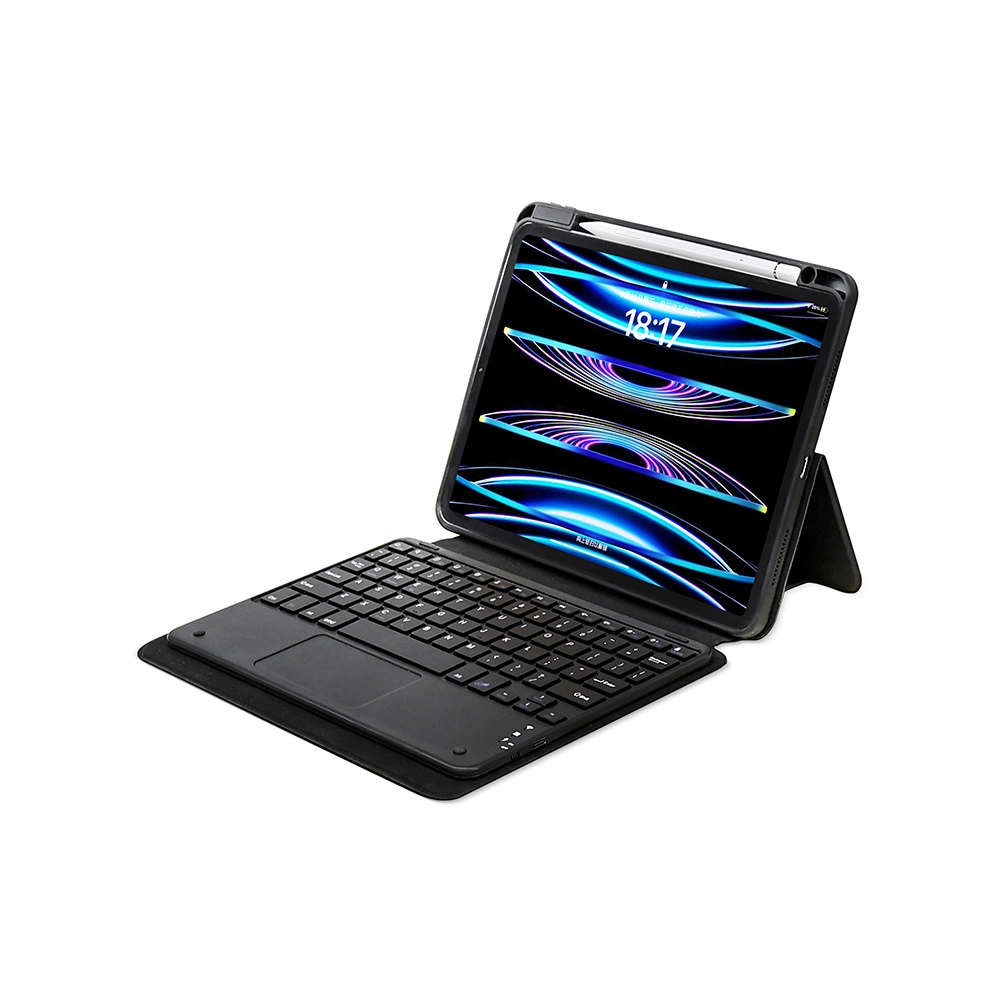 iPad Uyumlu Pro 11 2024 Zore Border Keyboard Bluetooh Bağlantılı Standlı Klavyeli Tablet Kılıfı