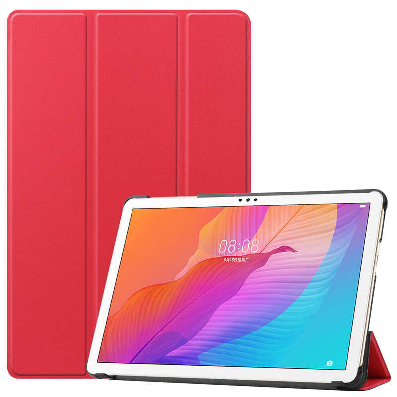 Honor Pad X8 Zore Smart Cover Standlı 1-1 Kılıf-Kırmızı