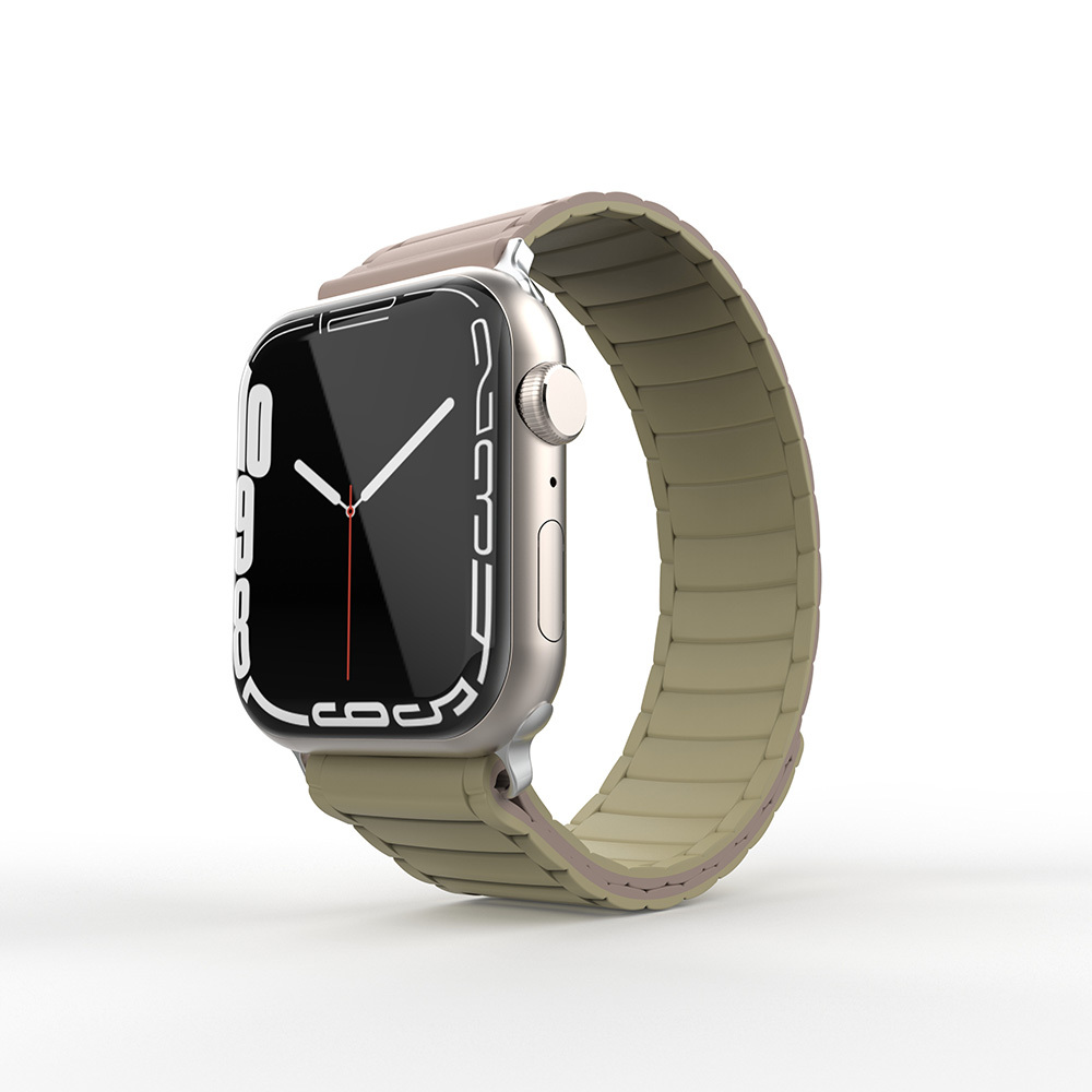 Watch 38mm Zore KRD-122 Silikon Kordon Strap Kayış-Kahverengi-krem