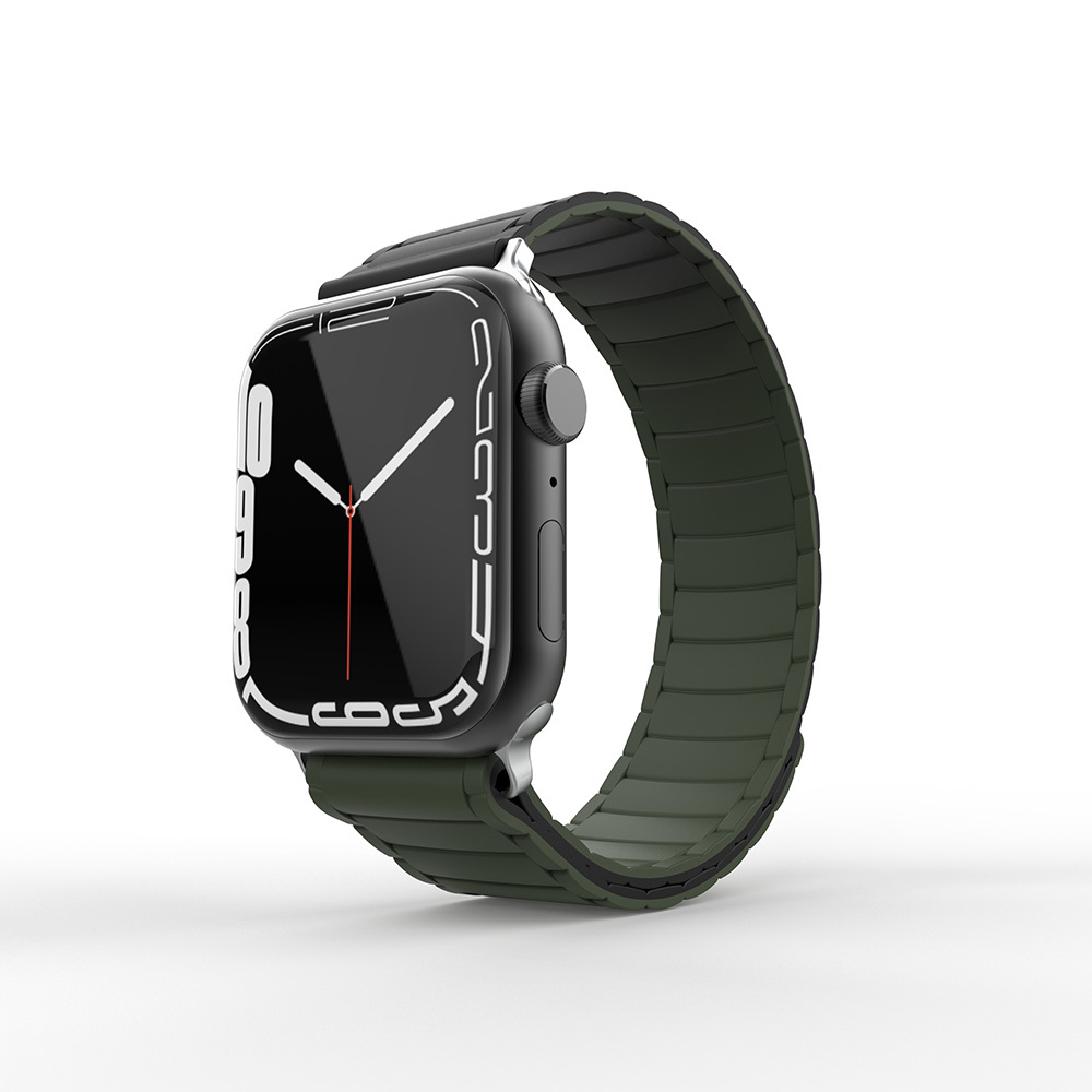 Watch 38mm Zore KRD-122 Silikon Kordon Strap Kayış-Siyah-yeşil