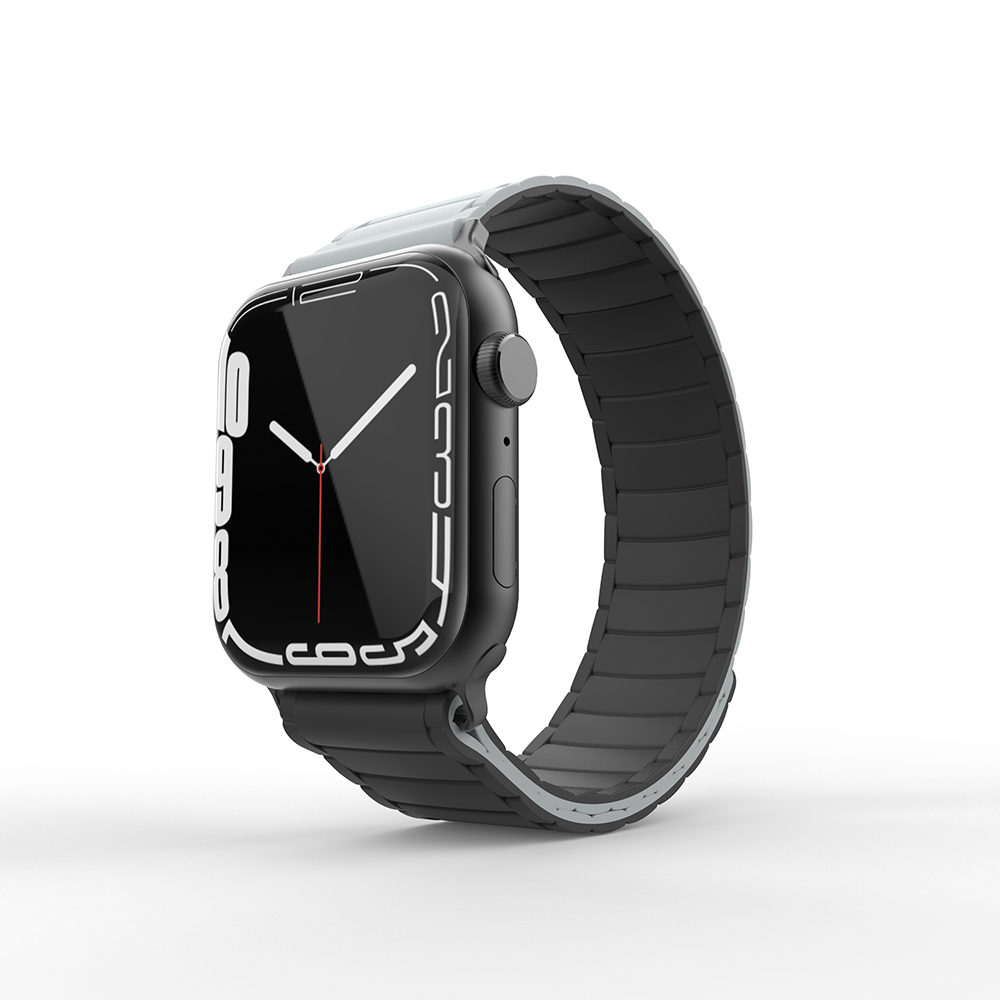Watch 7 41mm Zore KRD-122 Silikon Kordon Strap Kayış-Siyah-gri