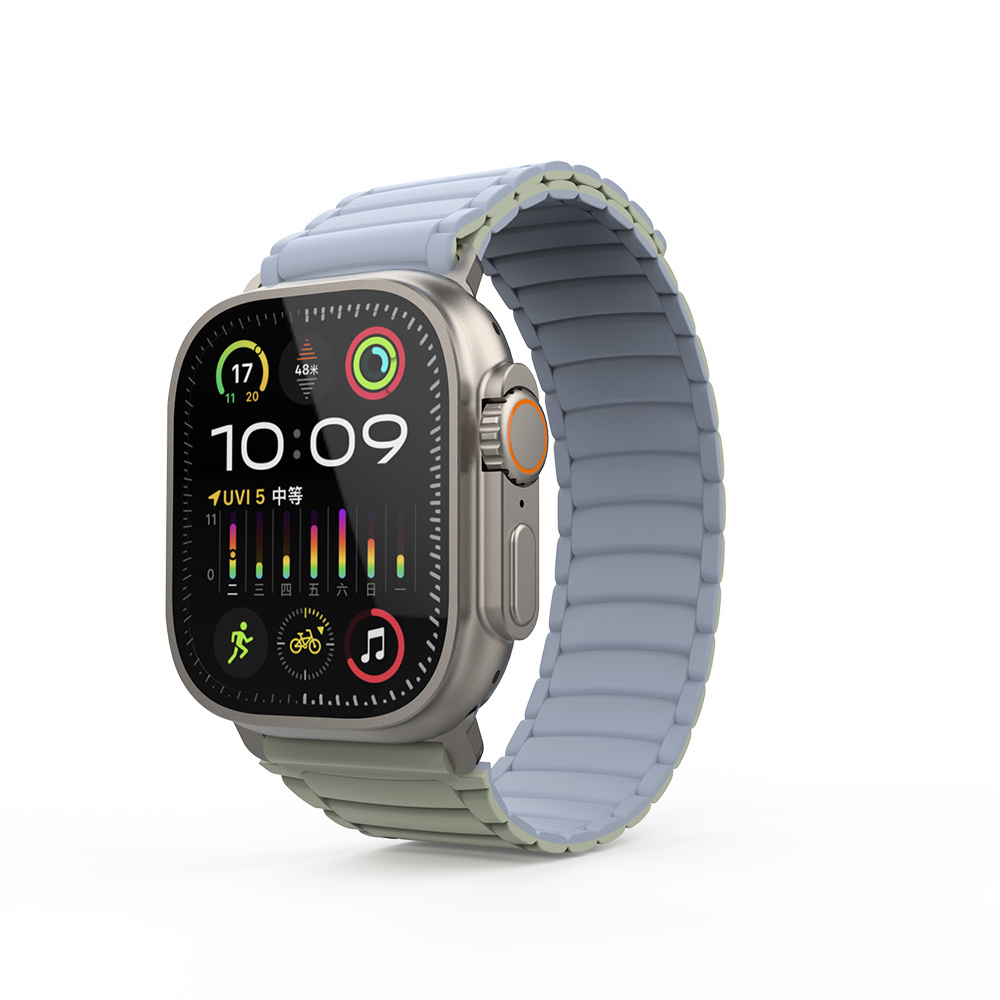 Watch Ultra 49mm Zore KRD-122 Silikon Kordon Strap Kayış-Mint lila