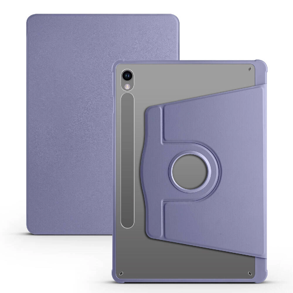 Galaxy Uyumlu Tab S10 Kılıf Zore Termik Kalem Bölmeli Dönebilen Standlı Kılıf-Lavendery gray