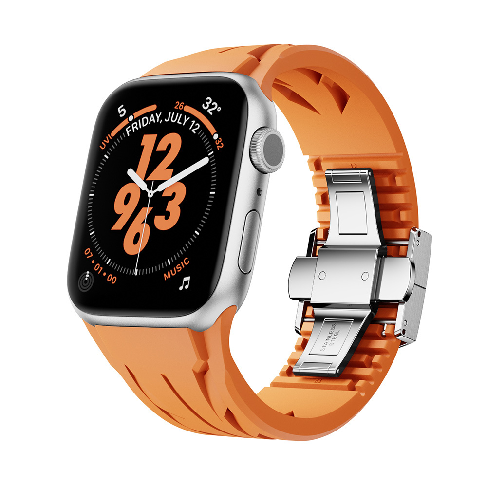 Watch 42mm KRD-127 Metal Tokalı Silikon Kordon-Turuncu