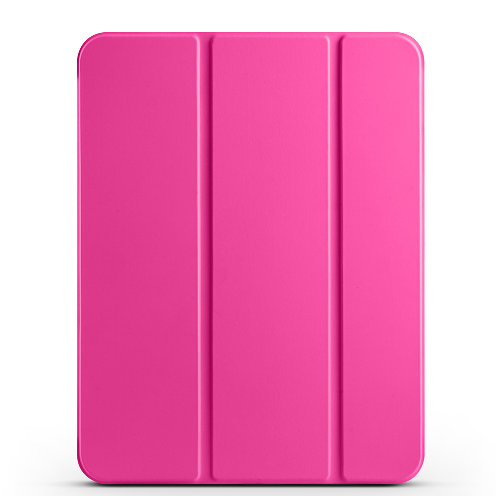 iPad Uyumlu 10.9 2022 (10.Nesil) Zore Smart Cover Kalem Bölmeli Standlı 1-1 Kılıf-Koyu pembe