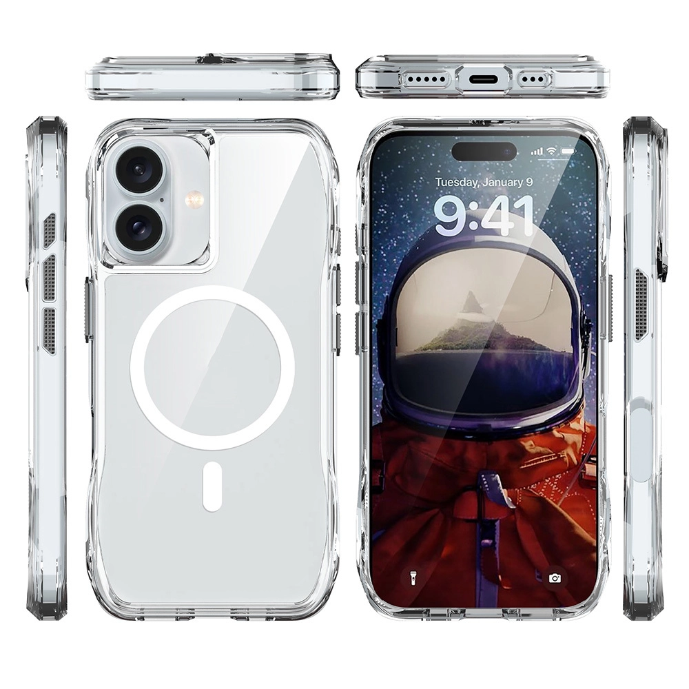 iPhone Uyumlu 16 Kılıf M-safe Şarj Özellikli Airbagli Şeffaf Zore İncek Kapak