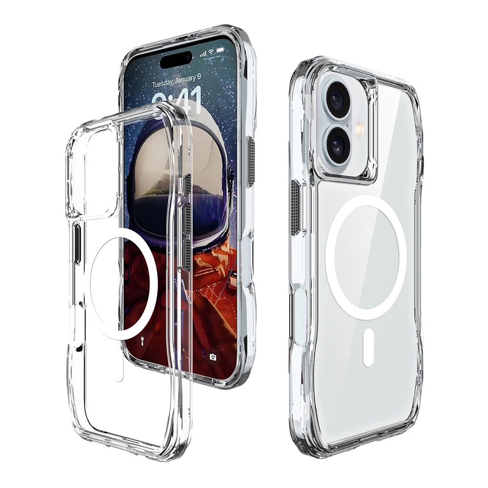 iPhone Uyumlu 16 Plus Kılıf M-safe Şarj Özellikli Airbagli Şeffaf Zore İncek Kapak