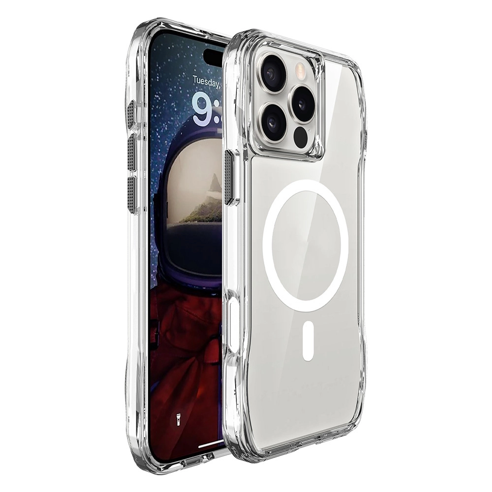 iPhone Uyumlu 16 Pro Kılıf M-safe Şarj Özellikli Airbagli Şeffaf Zore İncek Kapak